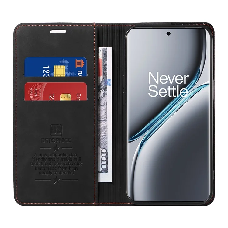 BETOPNICE 003 для OnePlus Ace 3 Pro 5G Кожаный чехол-кошелек для телефона - Черный