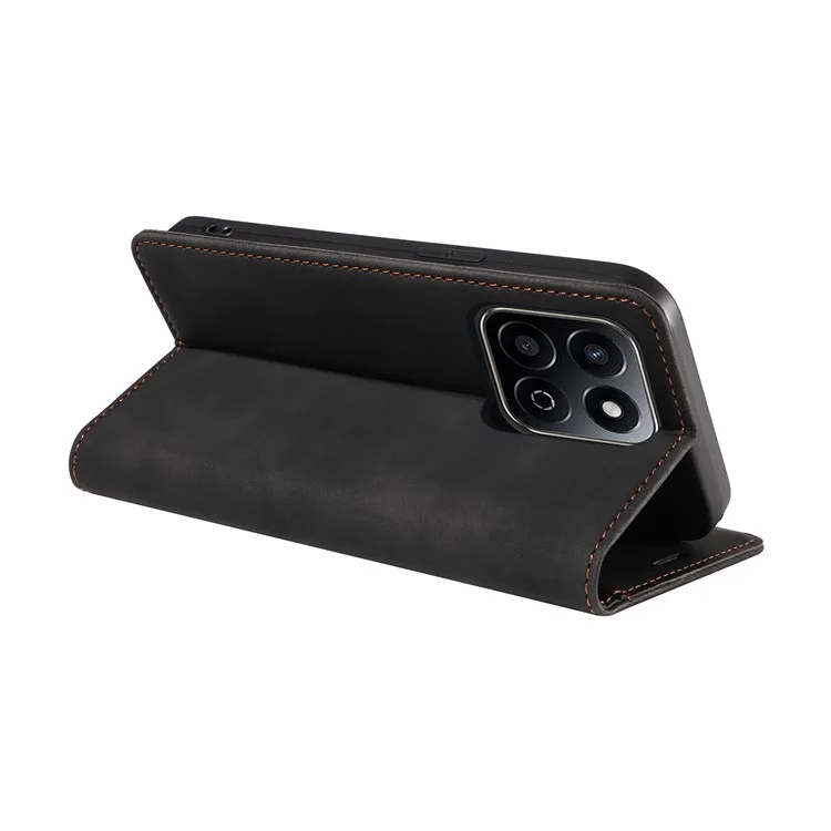 BETOPNICE 003 Capa de couro com fecho magnético para Honor Play 60 Plus 5G - Preto