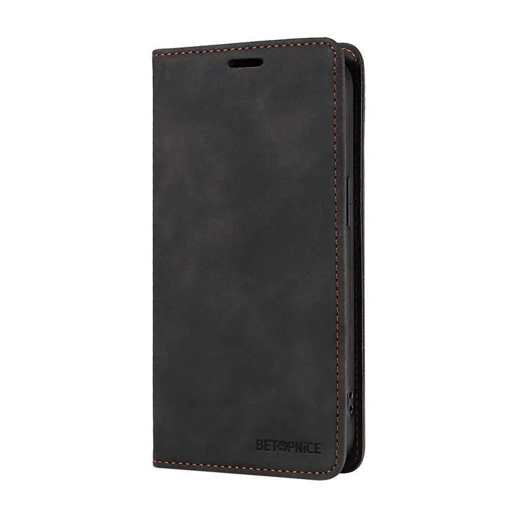 BETOPNICE 003 Capa de couro com fecho magnético para Honor Play 60 Plus 5G - Preto