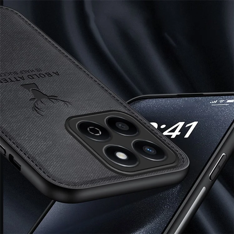 Für Ehre Play 60 Plus 5G Hülle Hirschmuster Stoffstruktur PU-Leder Rückseite Handyhülle - Blau