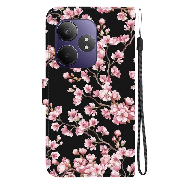 Para Realme GT Neo6 SE 5G / GT 6 5G / 6T 5G / Neo6 5G Wallet Case Pattern Printing Leather Phone Cover - Plum Blossom