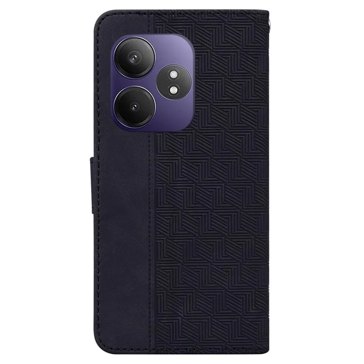 Per Realme GT Neo6 SE 5G / GT 6 5G / 6T 5G / Neo6 5G Custodia per telefono Motivo geometrico Custodia portafoglio in pelle - Nero