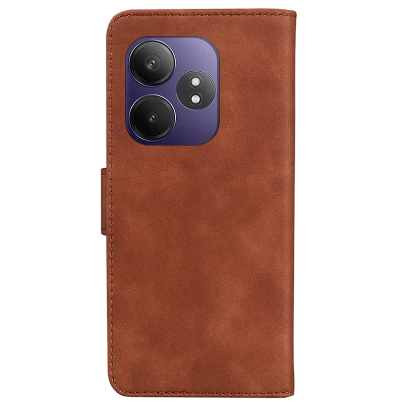 Para Realme GT Neo6 SE 5G / GT 6 5G / 6T 5G / Neo6 5G Capa Cor Sólida Carteira de Couro Capa de Telefone - Marrom