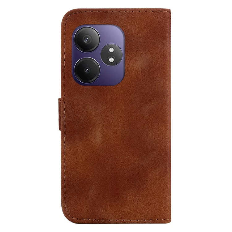 Per Realme GT Neo6 SE 5G / Neo6 5G / 6T 5G / 6 5G Stand Case Custodia in Pelle con Stampa a Forma di 7 - Marrone