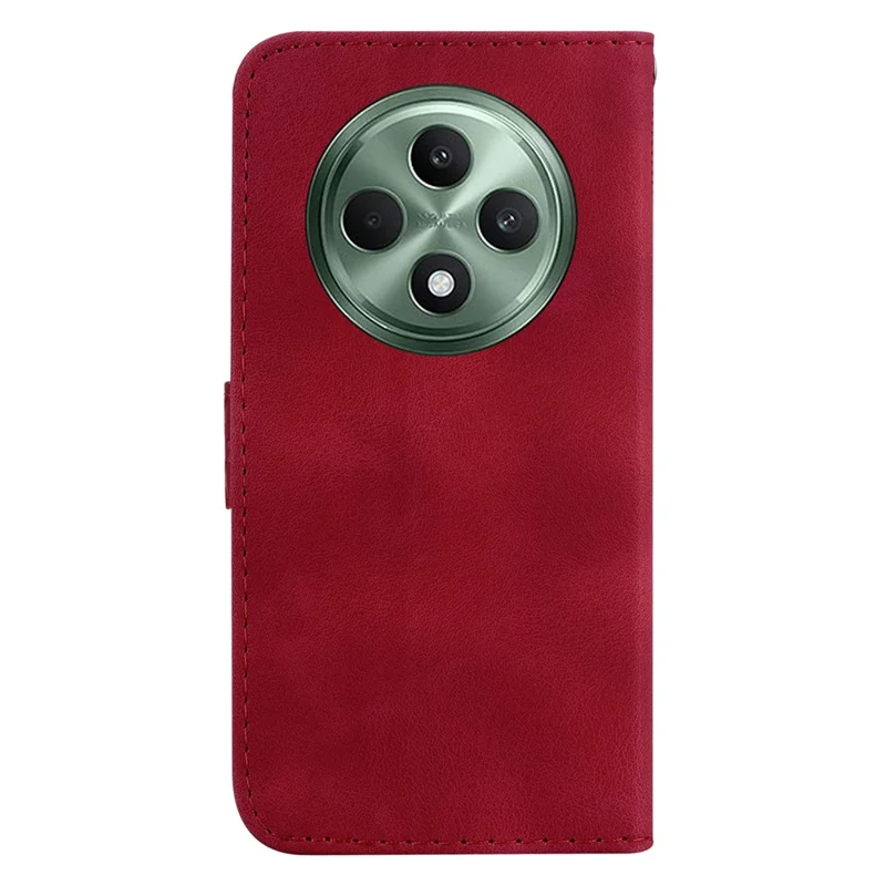 For Oppo Reno12 F 5G Case 7-Shaped Pattern Imprint Leather Stand Phone Cover - Red