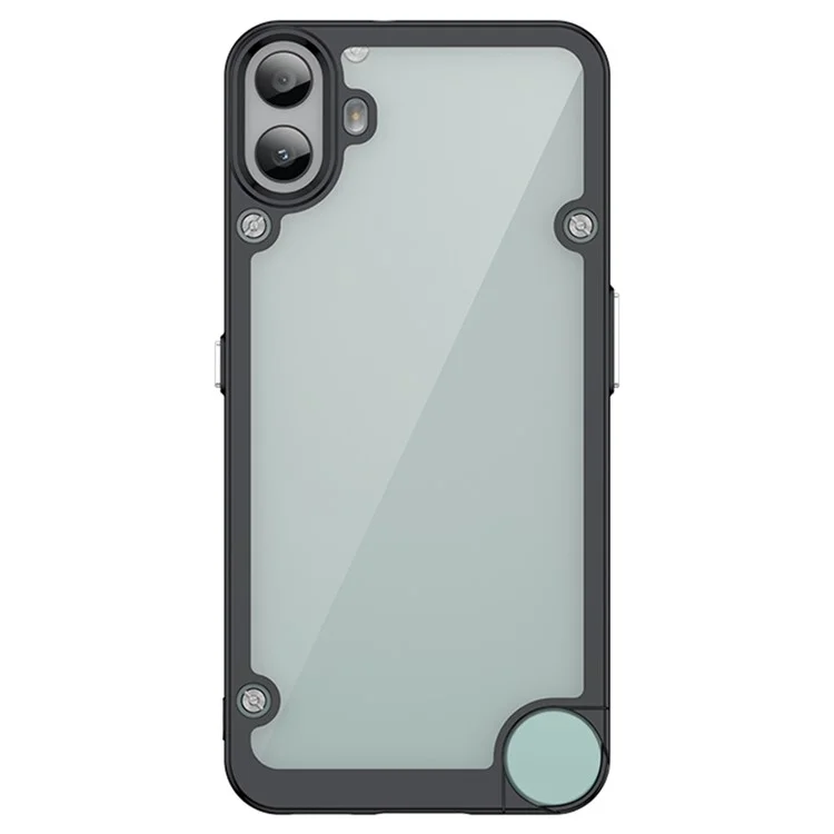For Nothing CMF Phone 1 Shockproof Case TPU +Acrylic Protective Clear Phone Cover - Black