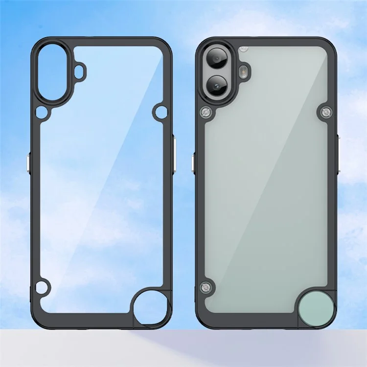 For Nothing CMF Phone 1 Shockproof Case TPU +Acrylic Protective Clear Phone Cover - Black