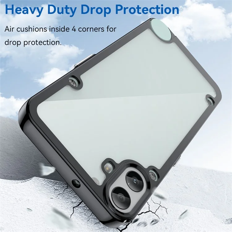 For Nothing CMF Phone 1 Shockproof Case TPU +Acrylic Protective Clear Phone Cover - Black