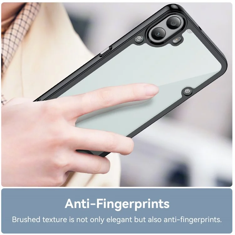For Nothing CMF Phone 1 Shockproof Case TPU +Acrylic Protective Clear Phone Cover - Black