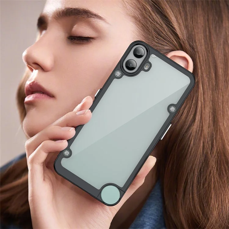 For Nothing CMF Phone 1 Shockproof Case TPU +Acrylic Protective Clear Phone Cover - Black