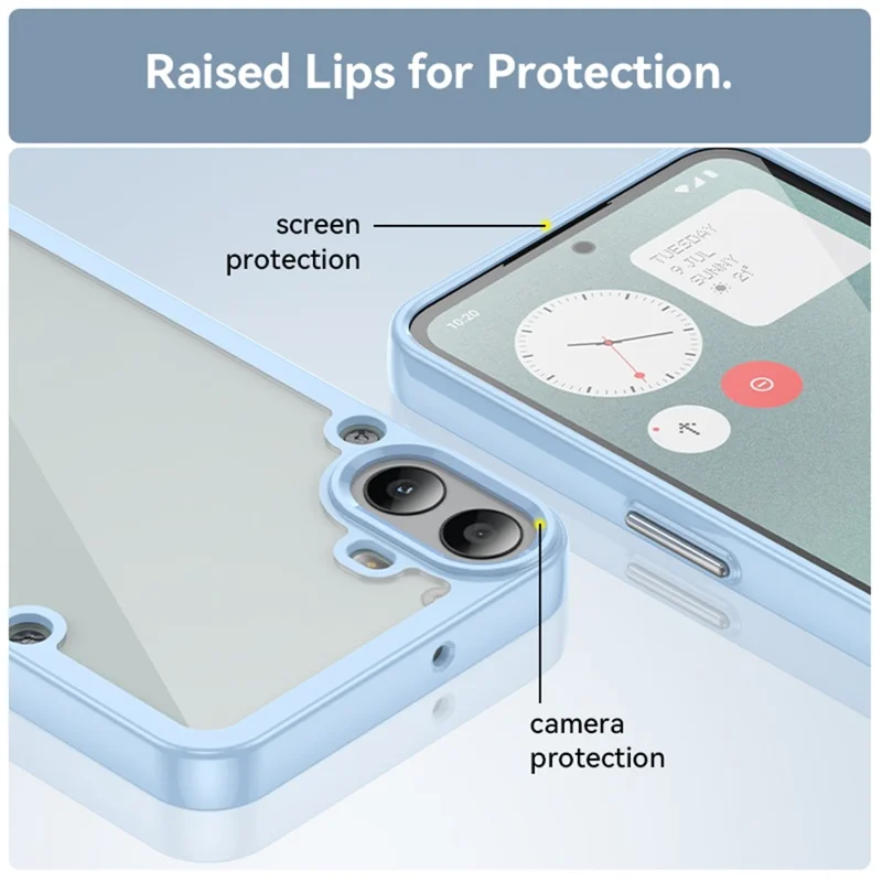 For Nothing CMF Phone 1 Shockproof Case TPU +Acrylic Protective Clear Phone Cover - Blue