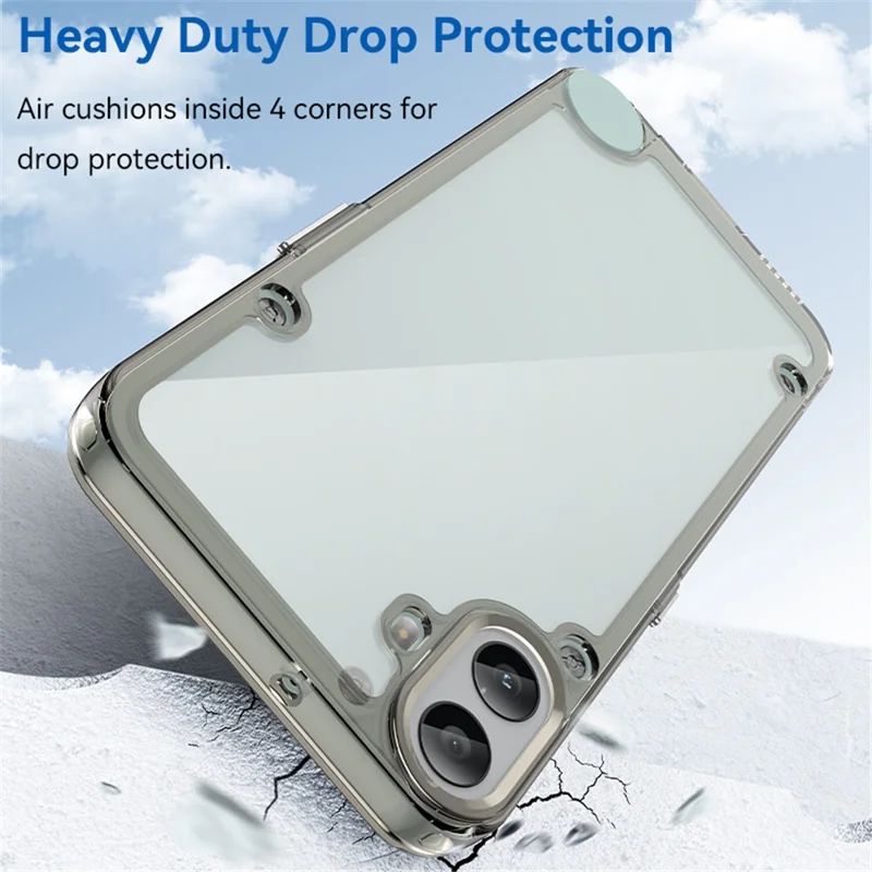 For Nothing CMF Phone 1 Shockproof Case TPU +Acrylic Protective Clear Phone Cover - Transparent Grey