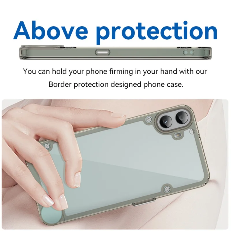 For Nothing CMF Phone 1 Shockproof Case TPU +Acrylic Protective Clear Phone Cover - Transparent Grey