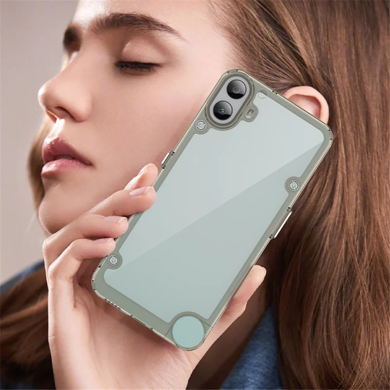 For Nothing CMF Phone 1 Shockproof Case TPU +Acrylic Protective Clear Phone Cover - Transparent Grey