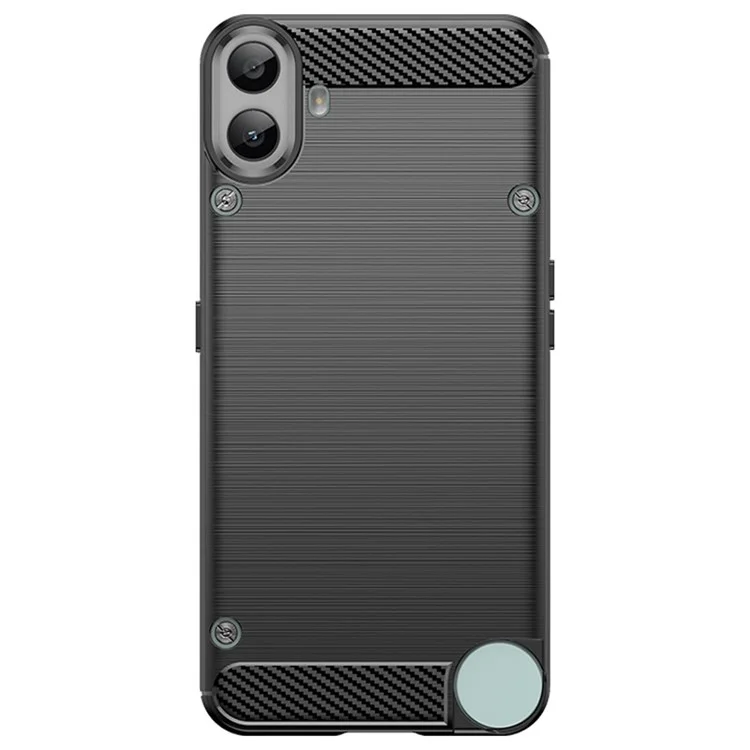 For Nothing CMF Phone 1 Case Carbon Fiber Texture TPU Brushed Phone Cover - Black