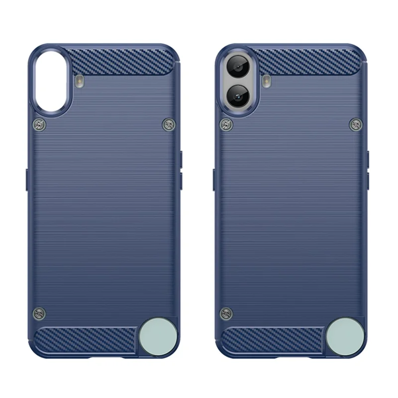 For Nothing CMF Phone 1 Case Carbon Fiber Texture TPU Brushed Phone Cover - Blue
