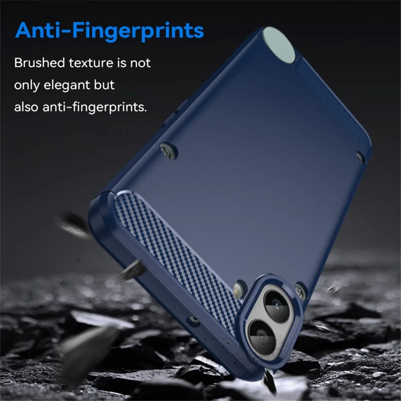 For Nothing CMF Phone 1 Case Carbon Fiber Texture TPU Brushed Phone Cover - Blue