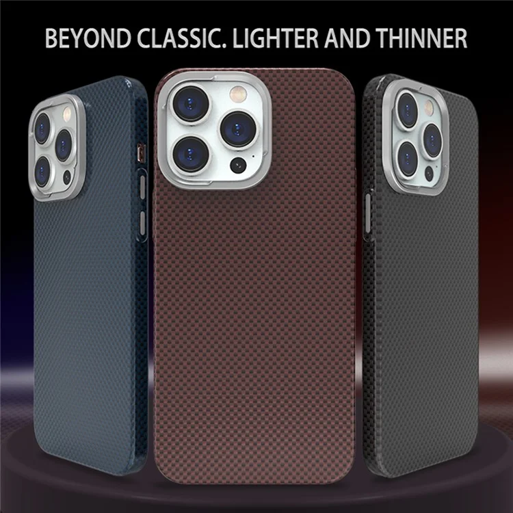For iPhone 15 Pro Max Case Compatible with MagSafe Hard PC Phone Cover Carbon Fiber Pattern - Blue / Green