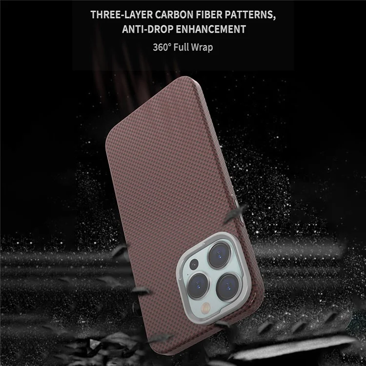 For iPhone 15 Pro Max Case Compatible with MagSafe Hard PC Phone Cover Carbon Fiber Pattern - Blue / Green