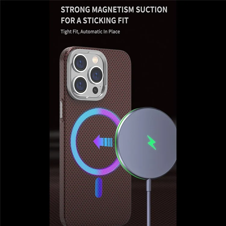 For iPhone 15 Pro Max Case Compatible with MagSafe Hard PC Phone Cover Carbon Fiber Pattern - Blue / Green