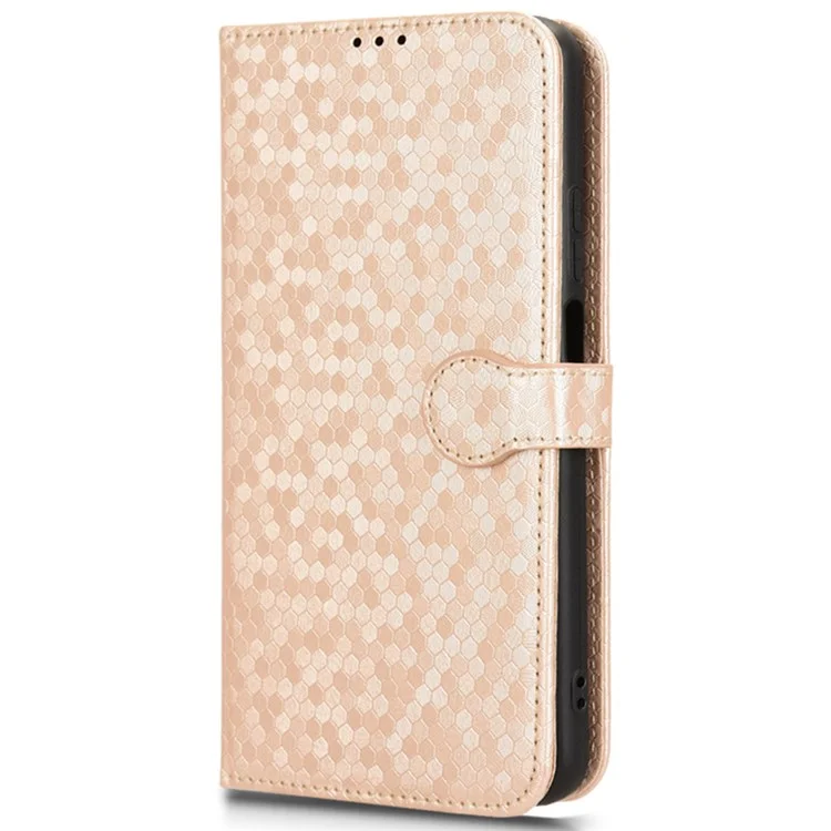 For BLU View 5 Pro Wallet Case Dot Pattern Imprint PU Leather Phone Cover - Rose Gold