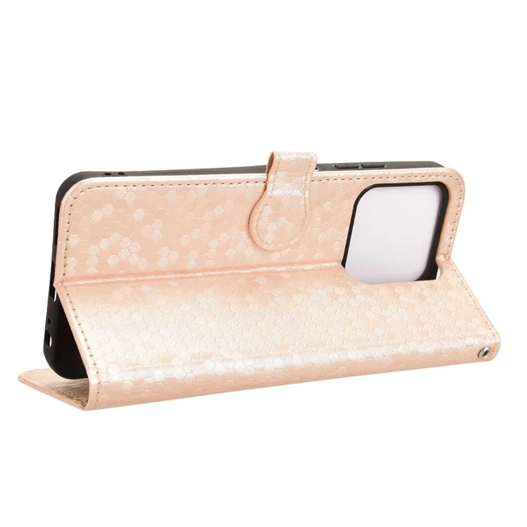 For ZTE Axon 60 Lite / Blade V60 Vita Case PU Leather Wallet Phone Cover Dot Pattern Imprint - Rose Gold