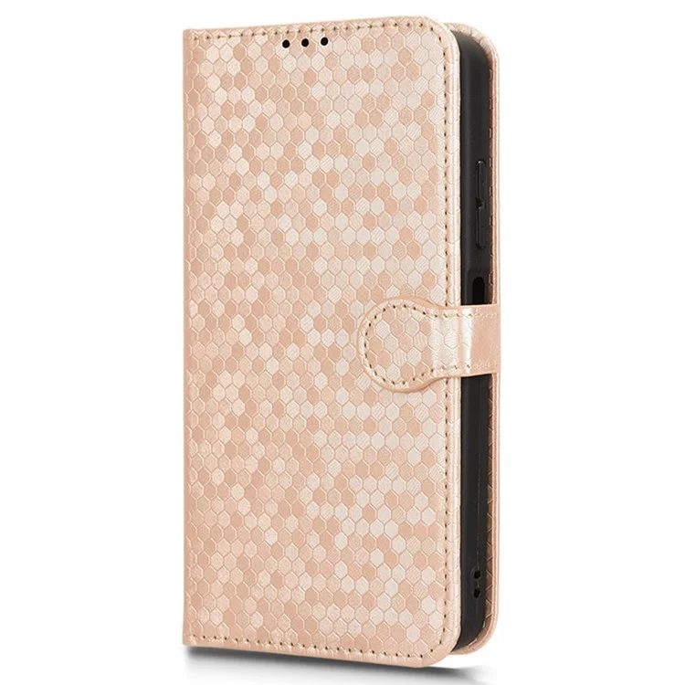 For ZTE Axon 60 Lite / Blade V60 Vita Case PU Leather Wallet Phone Cover Dot Pattern Imprint - Rose Gold