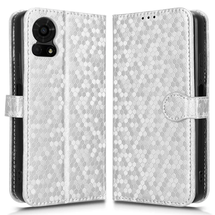 For TCL 50 LE T510SPP Case PU Leather Wallet Phone Cover with Dot Pattern Imprint - Silver