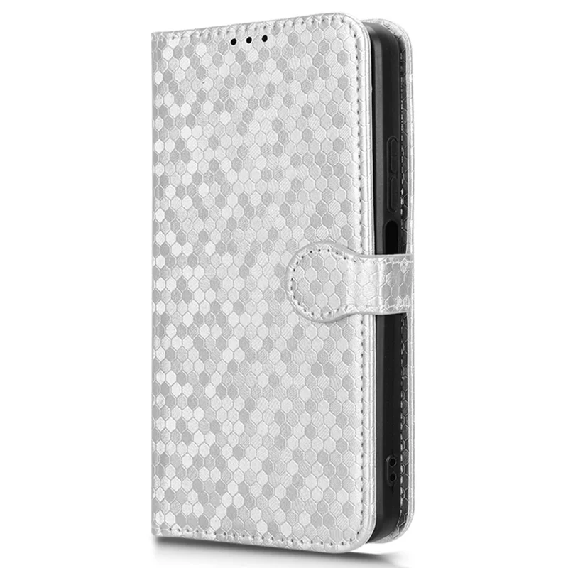 For TCL 50 LE T510SPP Case PU Leather Wallet Phone Cover with Dot Pattern Imprint - Silver