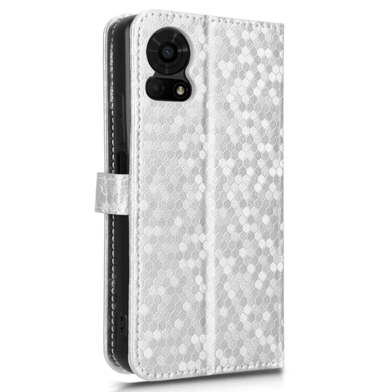 For TCL 50 LE T510SPP Case PU Leather Wallet Phone Cover with Dot Pattern Imprint - Silver