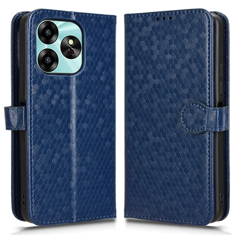 Para Umidigi G6 Funda Patrón de Puntos Impresión Cartera de Piel PU Funda de Teléfono - Azul Oscuro