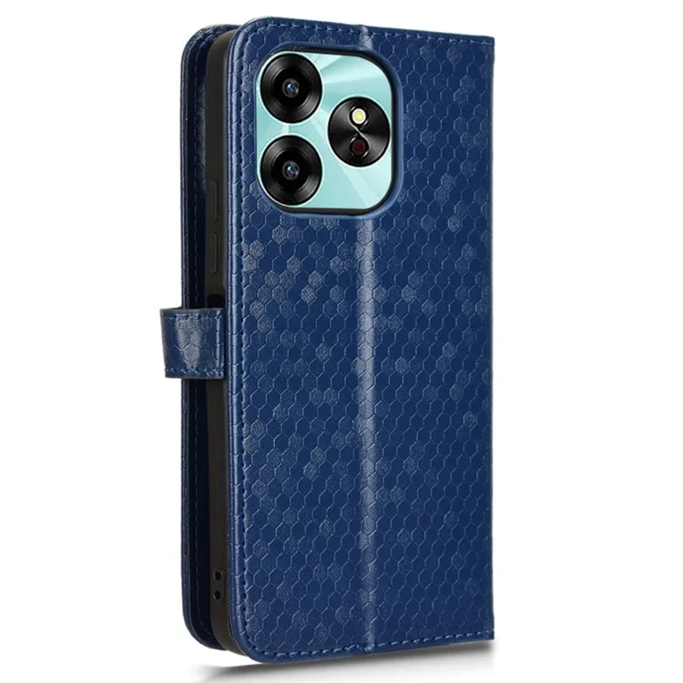 Para Umidigi G6 Funda Patrón de Puntos Impresión Cartera de Piel PU Funda de Teléfono - Azul Oscuro