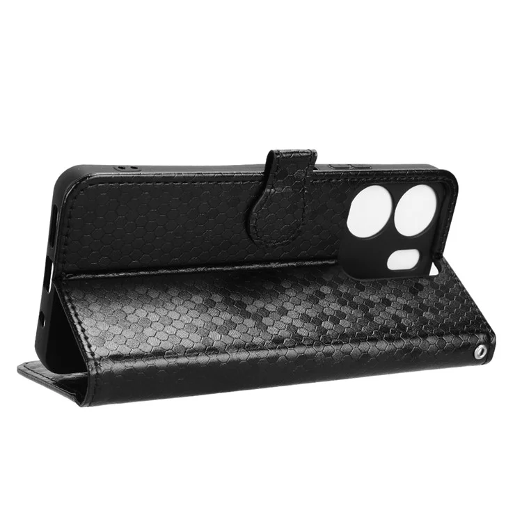 Für BLU View 5 Handyhülle Punktmuster Prägung PU-Leder Flip Geldbörse Cover - Schwarz