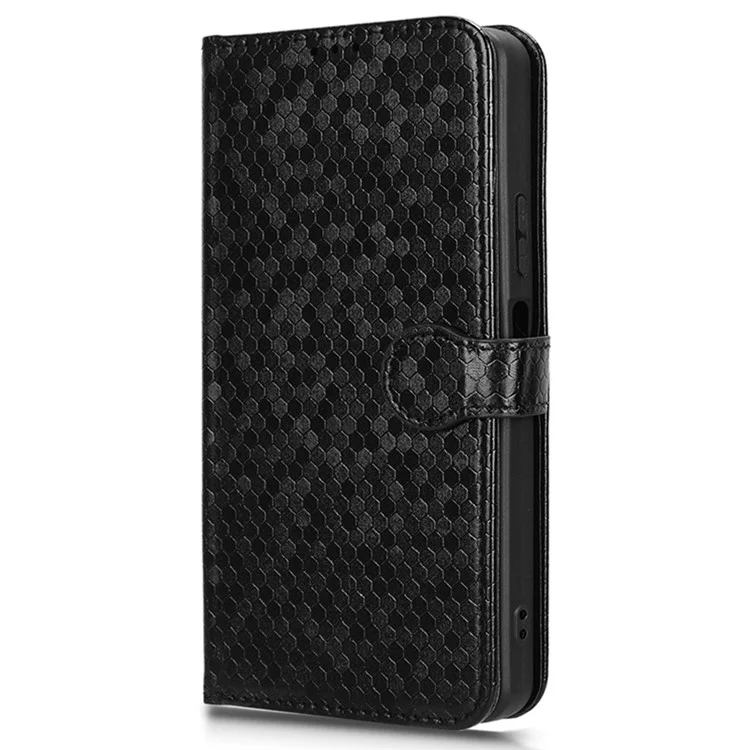 Für BLU View 5 Handyhülle Punktmuster Prägung PU-Leder Flip Geldbörse Cover - Schwarz