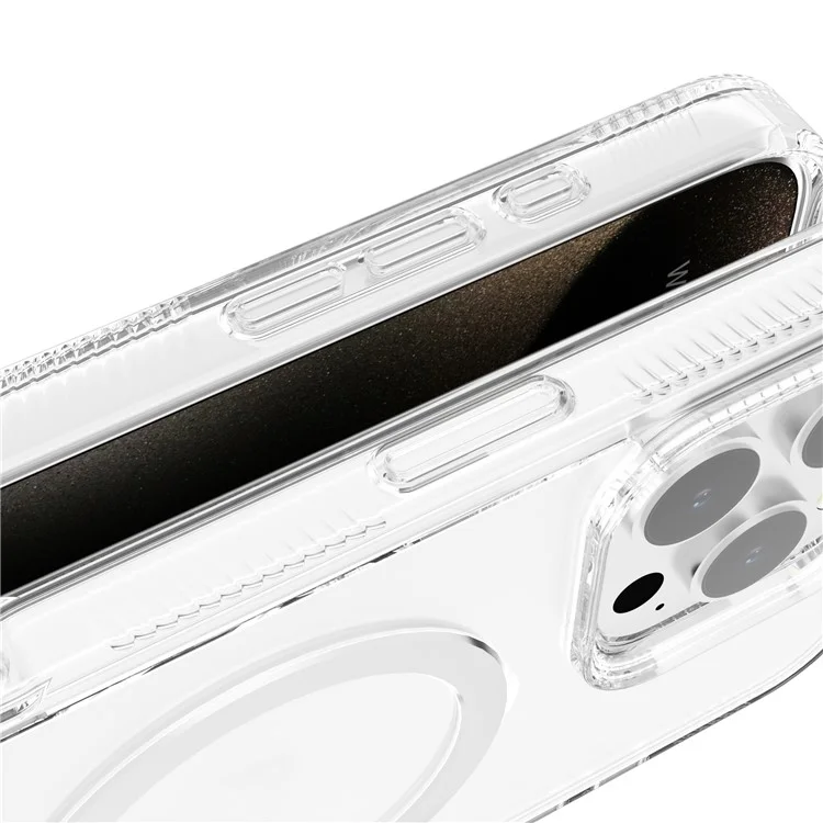G Style Für iPhone 15 Pro Max Hülle TPU+PC Telefonabdeckung mit Ringhalter kompatibel mit MagSafe - Transparent