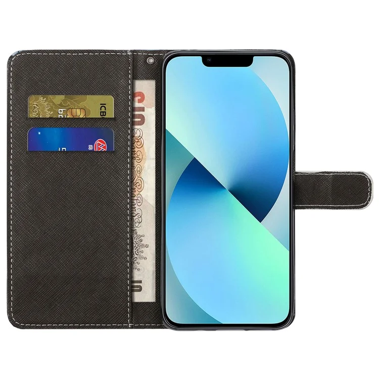 Para iPhone 16 Pro Leather Phone Case Cross Texture Pattern Printing - Leopardo
