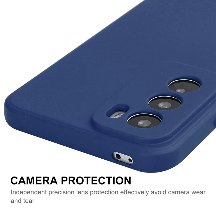 ENKAY HAT PRINCE for Oppo Reno12 5G (Global) Чехол из жидкого силикона для мобильного телефона со прямым краем - темно-синий