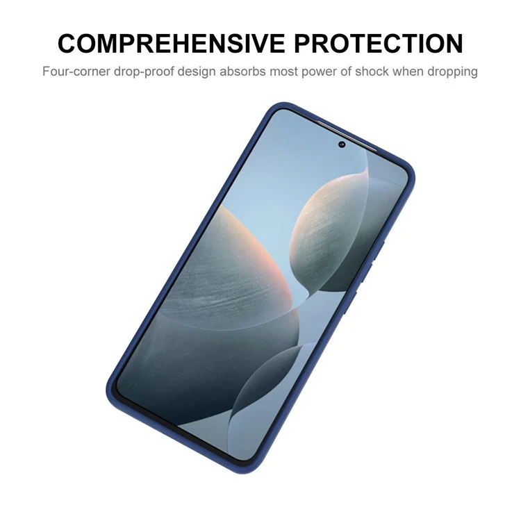 ENKAY SOMBRERO PRÍNCIPE Para Xiaomi Poco X6 Pro 5G / Redmi K70E 5G Funda de Silicona con Borde Recto Cubierta de Teléfono - Azul Oscuro
