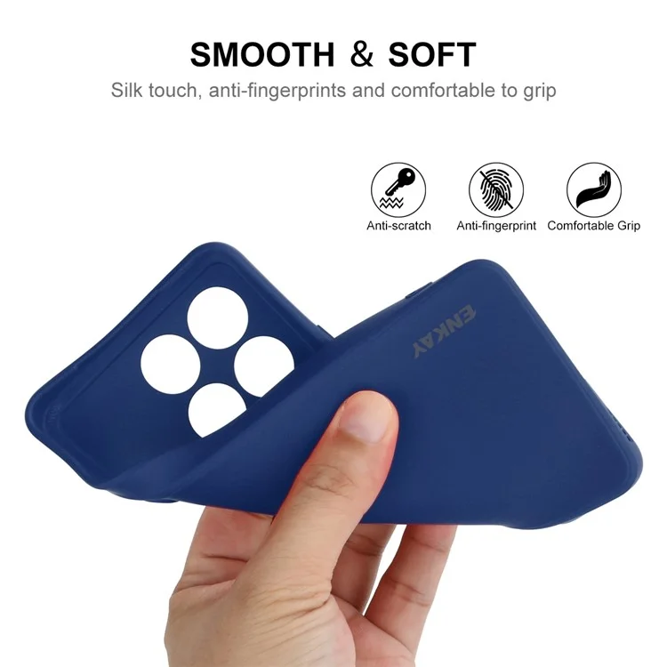 ENKAY SOMBRERO PRÍNCIPE Para Xiaomi Poco X6 Pro 5G / Redmi K70E 5G Funda de Silicona con Borde Recto Cubierta de Teléfono - Azul Oscuro