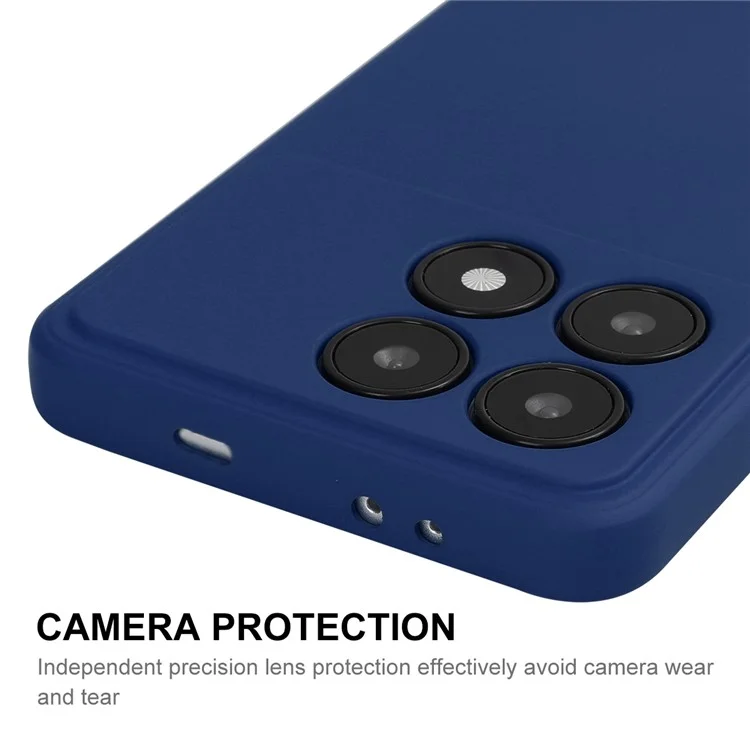 ENKAY SOMBRERO PRÍNCIPE Para Xiaomi Poco X6 Pro 5G / Redmi K70E 5G Funda de Silicona con Borde Recto Cubierta de Teléfono - Azul Oscuro