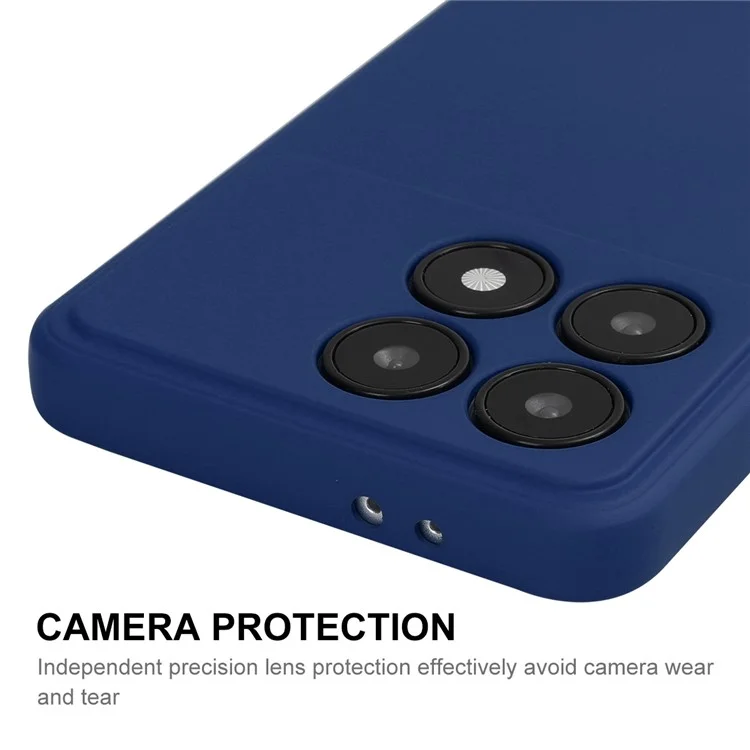 ENKAY HAT PRINCE Per Xiaomi Poco F6 Pro 5G / K70 5G / K70 Pro 5G Custodia in Silicone Liquido con Bordo Dritto - Blu Scuro