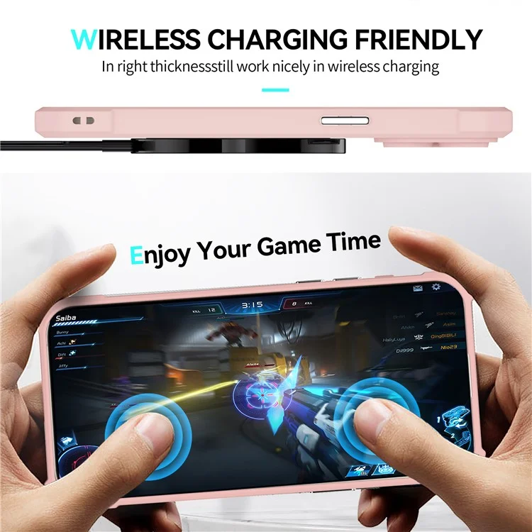 Para iPhone 13 Pro Max Funda Resistente a Arañazos Acrílico+TPU Cubierta de Teléfono con Película de Lente de Cristal - Rosa