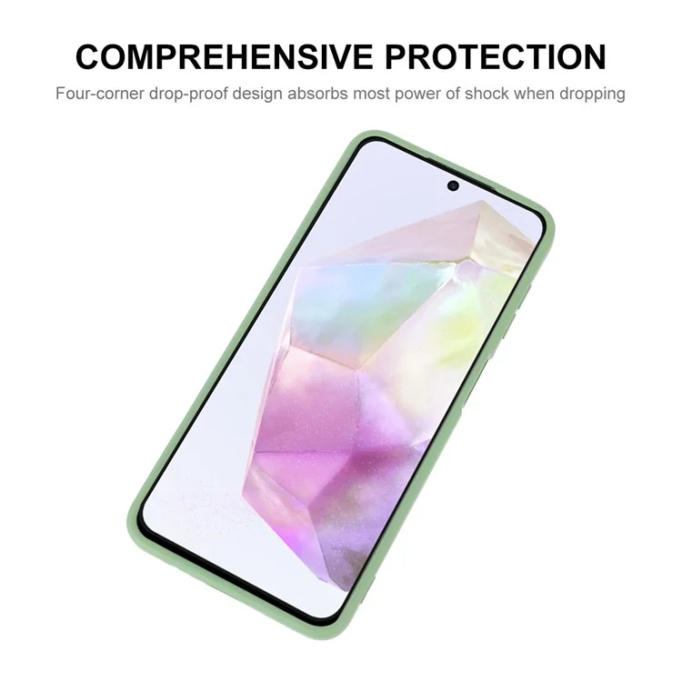 ENKAY HAT PRINCE For Samsung Galaxy A55 5G Case Silicone Phone Shell Straight Edge - Light Green