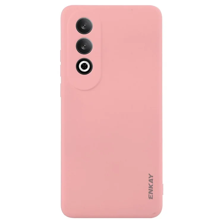ENKAY HAT PRINCE For Oppo K12 Case Straight Edge Solid Color Silicone Phone Cover - Pink