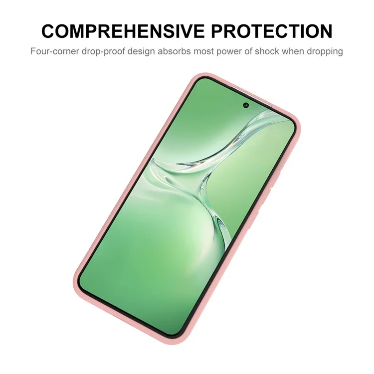 ENKAY HAT PRINCE For Oppo K12 Case Straight Edge Solid Color Silicone Phone Cover - Pink