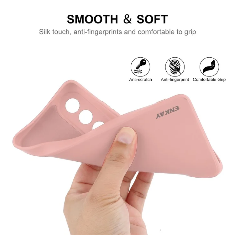 ENKAY HAT PRINCE For Oppo K12 Case Straight Edge Solid Color Silicone Phone Cover - Pink