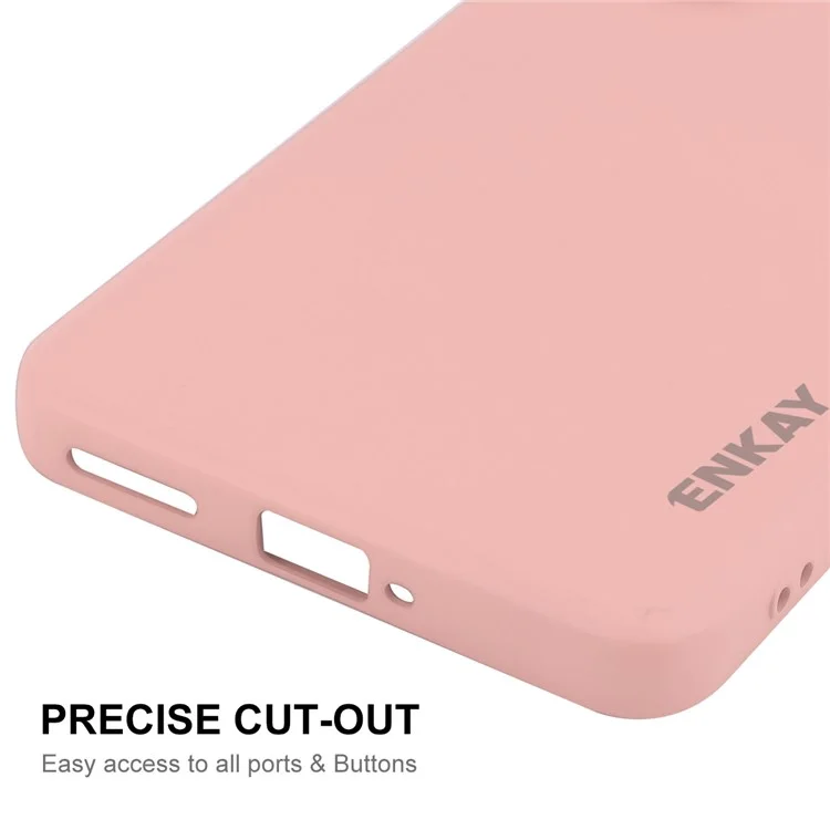 ENKAY HAT PRINCE For Oppo K12 Case Straight Edge Solid Color Silicone Phone Cover - Pink