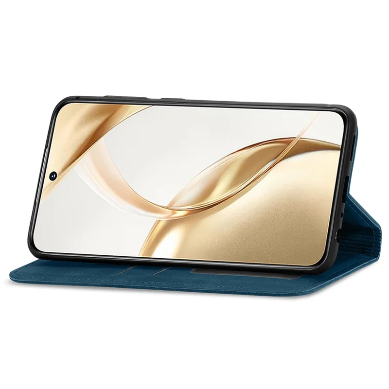 For Honor 200 5G Case Card Holder Vintage Leather Phone Cover - Dark Blue