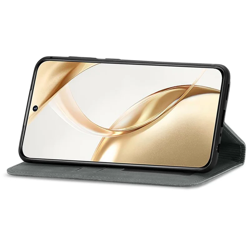 For Honor 200 5G Case Card Holder Vintage Leather Phone Cover - Grey