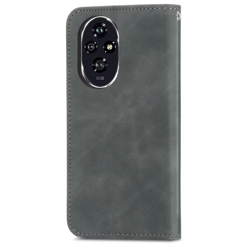 For Honor 200 5G Case Card Holder Vintage Leather Phone Cover - Grey